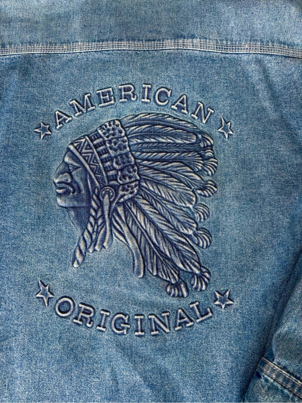 American Original embossed XL made in USA heavyweight jean shirt or jacket. - Picture 8 of 12